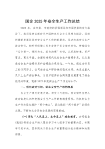 (新编)国企2025年安全生产工作总结