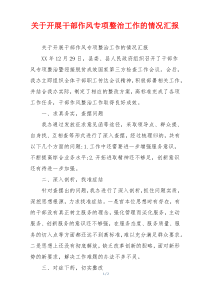 关于开展干部作风专项整治工作的情况汇报