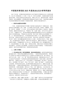 (新编)市委组织部党组2025年度政治生态分析研判报告