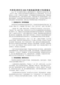 (新编)市局党支部书记2025年度抓基层党建工作述职报告