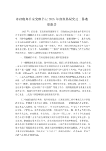 (新编)市政府办公室党组书记2025年度抓基层党建工作述职报告