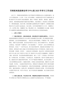 (新编)市财政局党组理论学习中心组2025年学习工作总结