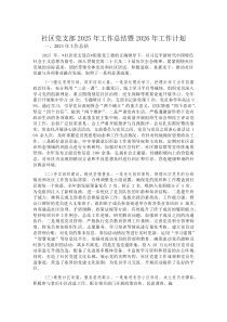(新编)社区党支部2025年工作总结暨2026年工作计划