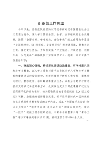 (新编)组织部工作总结