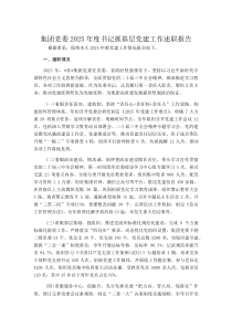 (新编)集团党委2025年度书记抓基层党建工作述职报告