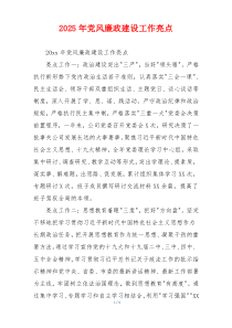 2025年党风廉政建设工作亮点