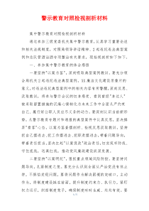 警示教育对照检视剖析材料