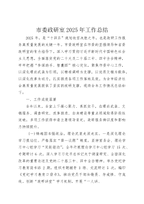 (整理)市委政研室2025年工作总结