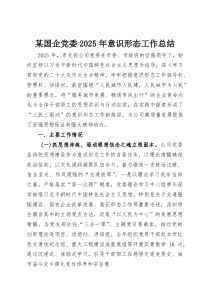 (整理)某国企党委2025年意识形态工作总结