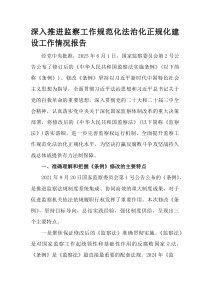 (整理)深入推进监察工作规范化法治化正规化建设工作情况报告