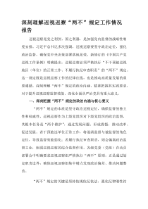 (整理)深刻理解巡视巡察“两不”规定工作情况报告