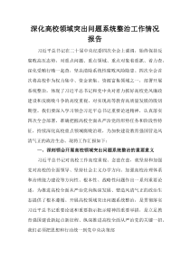 (整理)深化高校领域突出问题系统整治工作情况报告