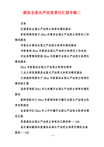 落实全面从严治党责任汇报专辑二