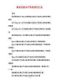 落实全面从严治党责任汇报专辑汇总