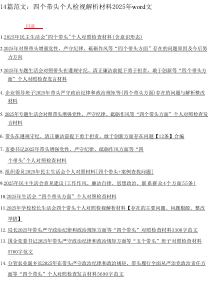 四个带头个人检视解析材料2025年14篇参考材料