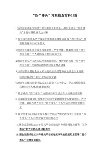 “四个带头”对照检查材料11篇范文