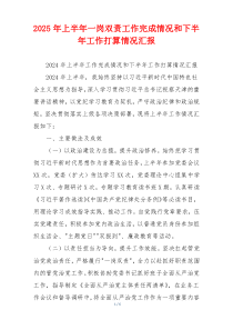 2025年上半年一岗双责工作完成情况和下半年工作打算情况汇报
