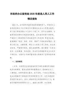 [整理]2025年度选人用人工作情况报告（市政府办公室党组）