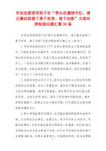 市发改委领导班子在“带头在遵规守纪、清正廉洁前提下勇于担责、敢于创新”方面对照检视问题汇聚30条