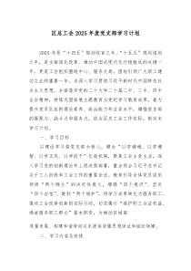 [整理]区总工会2025年度党支部学习计划