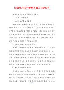 区统计局关于涉粮问题的剖析材料