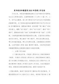 [整理]某市政务和数据局2025年党建工作总结