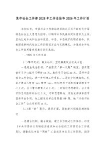[整理]某市社会工作部2025年工作总结和2026年工作计划