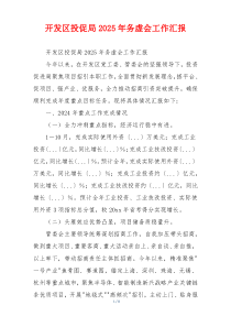 开发区投促局2025年务虚会工作汇报