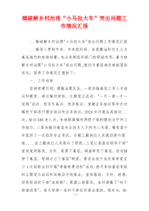 镇破解乡村治理“小马拉大车”突出问题工作情况汇报