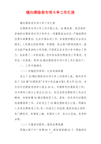 镇扫黑除恶专项斗争工作汇报