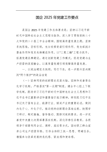国企2025年党建工作要点