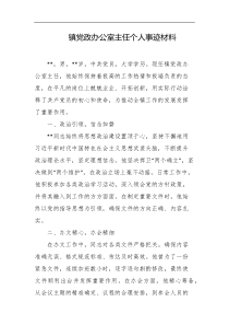 镇党政办公室主任个人事迹材料