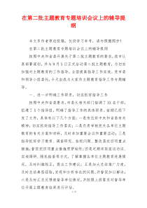 在第二批主题教育专题培训会议上的辅导提纲