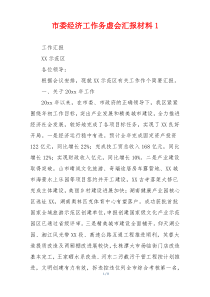 市委经济工作务虚会汇报材料1