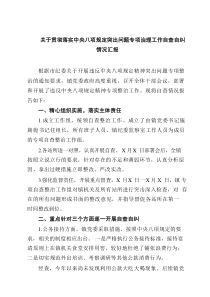 关于贯彻落实中央八项规定突出问题专项治理工作自查自纠情况汇报六篇供参考