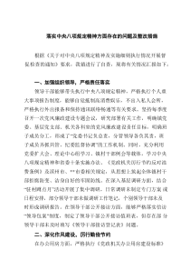 落实中央八项规定精神方面存在的问题及整改措施7篇推荐