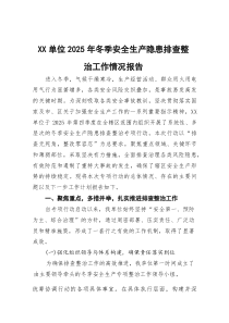 (参考)XX单位2025年冬季安全生产隐患排查整治工作情况报告