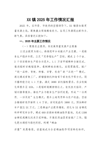 (参考)XX镇2025年工作情况汇报