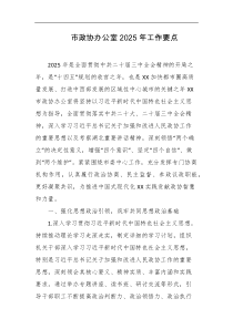 市政协办公室2025年工作要点