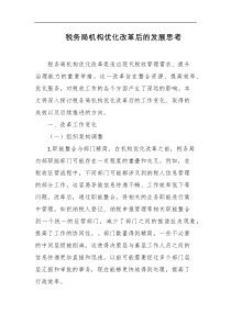 税务局机构优化改革后的发展思考