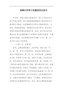 准确引用审计依据的四点技巧