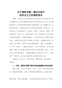 (参考)关于调研考察、横向交流中的形式主义的调研报告
