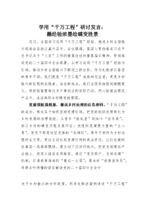 (参考)学用“千万工程”研讨发言：蘸经验浓墨绘蝶变胜景