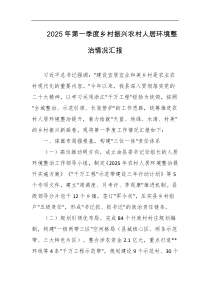 2025年第一季度乡村振兴农村人居环境整治情况汇报