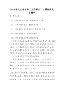(新)2026民主生活会“五个带头”对照检查发言材料（带头强化政治忠诚）