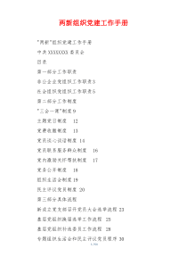 两新组织党建工作手册