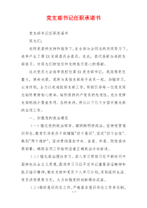 党支部书记任职承诺书