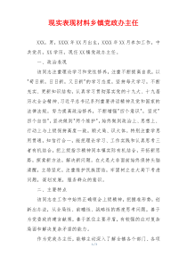 现实表现材料乡镇党政办主任