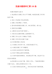 党建问题清单汇聚100条