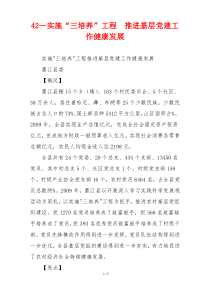 42—实施“三培养”工程  推进基层党建工作健康发展